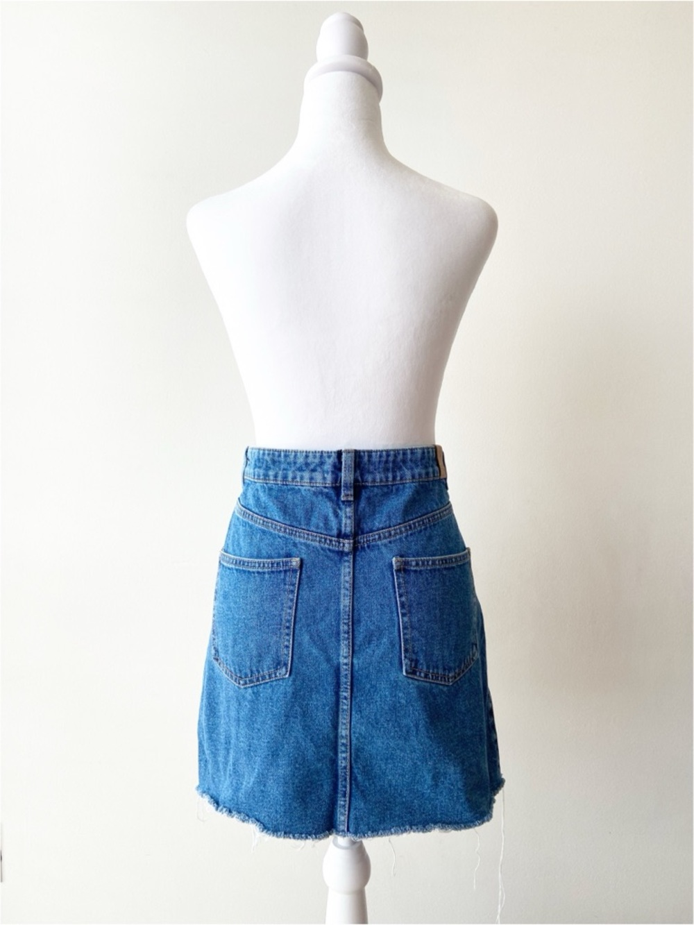 Zara Denim Button-Front Mini Skirt Size L - Picture 2 of 5